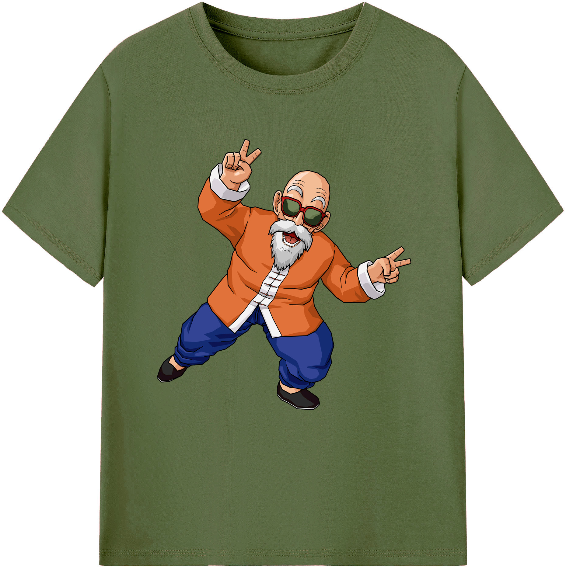 （画像用） ドラゴンボール 亀仙人（かめせんにん） DRAGON BALL Master Roshi Kame Sennin 綿100％半袖Tシャツ（フロントプリント）